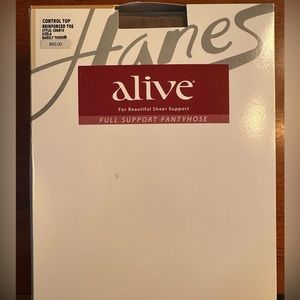 Hanes alive full support pantyhose NWT